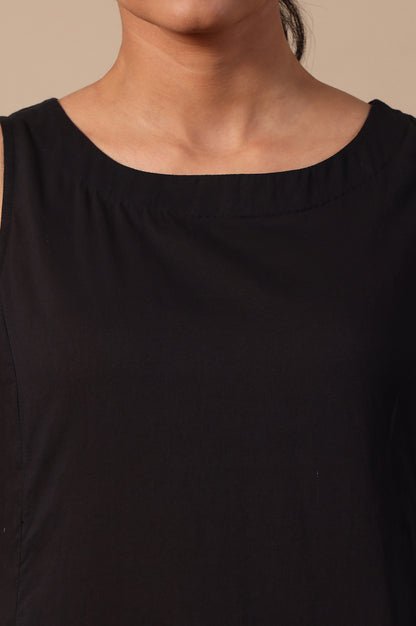 Solid Flared Pure Cotton Dress - Image 4